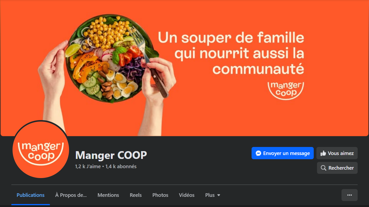 Gestion des réseaux sociaux de Manger COOP